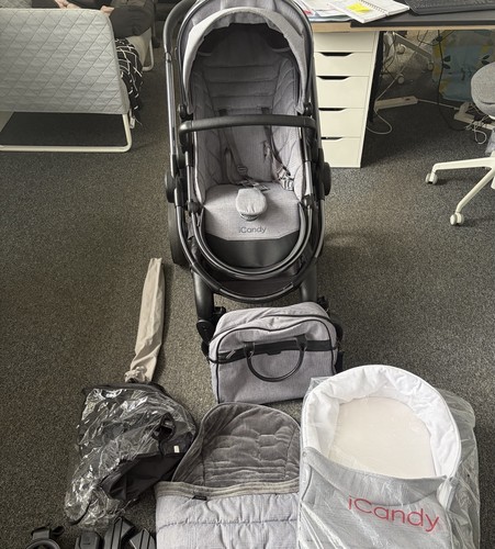 Icandy peach grey pram - peach,
